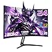 Amzfast Écran PC Gamer Incurvé 24 Pouces - 180Hz, FHD 1920x1080, sRGB 130% / DCI-P3 97%, 1 ms MPRT, Anti-Lumière Bleue, Adaptive Sync, HDMI 1.4 + DP 1.2, VESA 75x75, AMZG24C1
