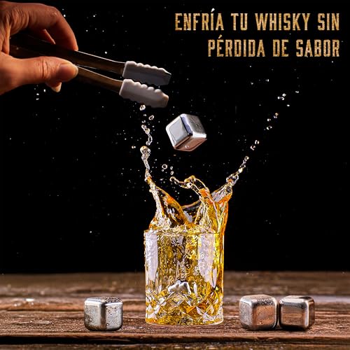 Miniatura 3 de Whisiskey - Decantador De Whisky - Jarra De Whisky - Classic - 800ml - Regalo Hombre - Cubitos Hielo Reutilizables - Regalos Originales Para Hombre - 4 Vasos De Whisky, 4 Piedras De Whisky Y Posavasos