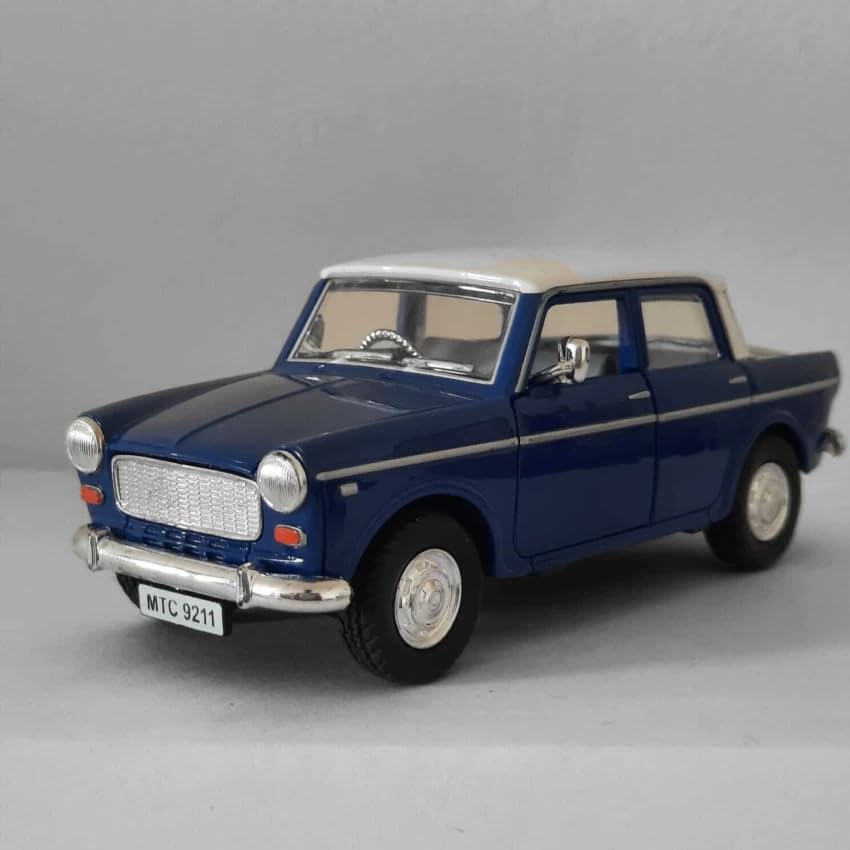 Image of Pull Back Vintage Car Collectable Fiat Padmini Toy Car for Kids | Wonderful Design and Bold Looks | Miniature Scaled Models Non-Riding Toy Vehicle (Colour as per Availability)
