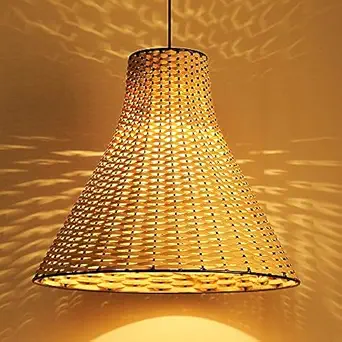 Decazone Rattan Hanging Light Beautiful Crafted Lamp Adds Warmth and Elegance for Living Room, Kitchen and Cafe Area