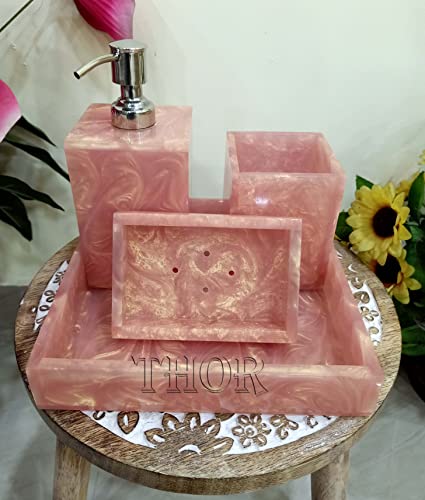 Ensemble de salle de bain de luxe rose layette chic 4 pièces - 5