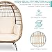 Best Choice Products Wicker Egg Chair, Oversized Indoor Outdoor Lounger for Patio, Backyard, Living Room w/ 4 Cushions, Steel Frame, 440lb Capacity - Ivory