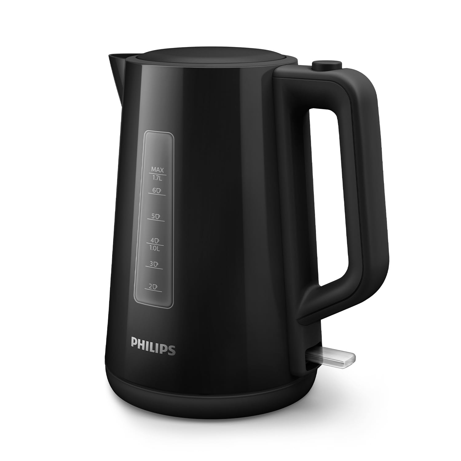 Philips Series 3000 Bollitore, Capacità 1,7 L, Formato Famiglia, Resistenza Piatta, Spia Luminosa LED, Facile Riempimento, Indicatore in Tazze, Nero (HD9318/20)