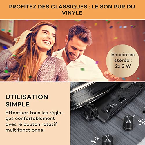 Auna Platine Vinyle Bluetooth, Tourne Disque Vinyle USB avec Haut parleur, Tourne-disques Audio Vinyle 33 tours, Chaine… - Les Beatles, Paul McCartney, John Lennon, RIngo Starr, George Harrison Auna Platine Vinyle Bluetooth, Tourne Disque Vinyle USB avec Haut parleur, Tourne-disques Audio Vinyle 33 tours, Chaine… – Image 4
