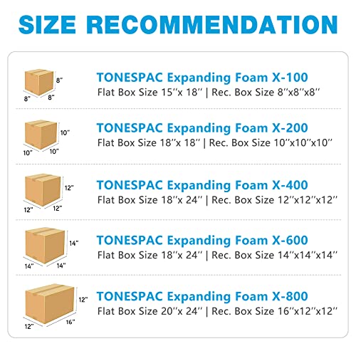 Tonespac 18” X 24” 8 Pcs Instant Pack Quick Expanding Foam X-600 Packaging Bag For Packaging And Shipping #TOP5