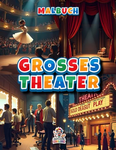 Grosses Theater Malbuch: Künstlerisches Malbuch mit 60 detailreichen Theater-Szenen für Erwachsene und kreative Köpfe (Professore Coolore Mal- und Unterhaltungsbücher)