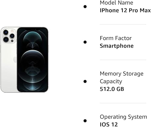 Miniatura 2 de Apple iPhone 12 Pro Max, 512 GB, Plata - Desbloqueado (renovado Premium)