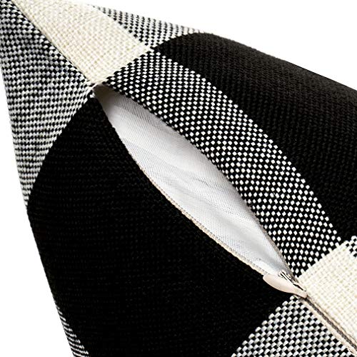 Mklfbt Pack Of 2 Farmhouse Decor Christmas Pillow Covers 20 X 20 Black White Buffalo Checked Plaids Fall Throw Pillow Covers Linen Cushion Covers For Sofa Couch Outdoor Camping #TOP2