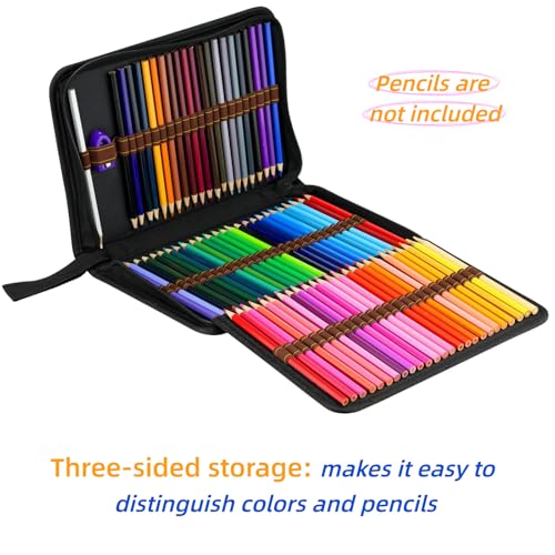 Image of 72 Slot Colored Pencil Case Portable Zipper Color Pencils Holder Organizer for Watercolor Pens Markers