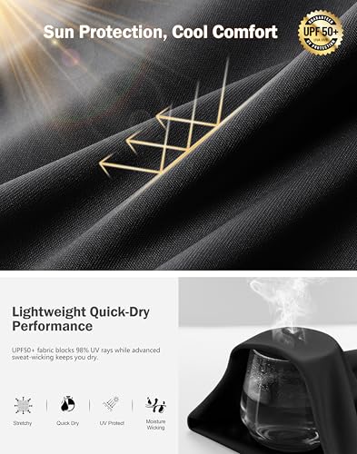 Men's UPF 50+ Sun Protection Dry Fit Workout T-Shirts Rash Guard Swim Shirts Moisture Wicking Tee for Athletic, Beach, Hiking - Image 6
