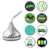  Müllwagen Trash Bash Etikett für HERSHEY\'S KISSES ® Pralinen - Candy Sticker Party Favor - Set von 240
