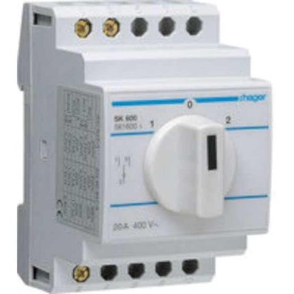 Commutateur bipolaire 20A triphasé 400V avec coupure de sécurité 1-2