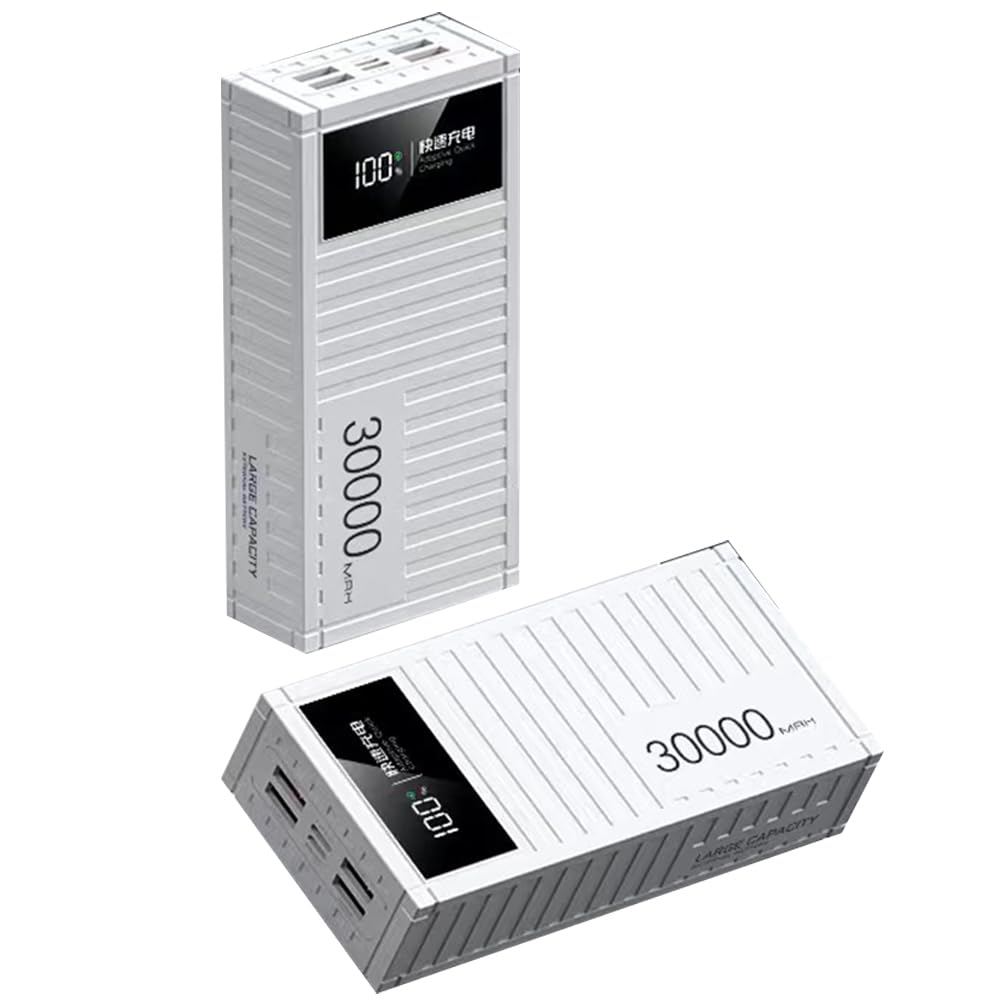 Power Bank o dużej pojemności 50 000 mAh, przenośna ładowarka do szybkiego ładowania PD66W z 4 wyjściami, bateria zewnętrzna z wyświetlaczem LED do telefonów tabletów (rozmiar: 30000 mAh,