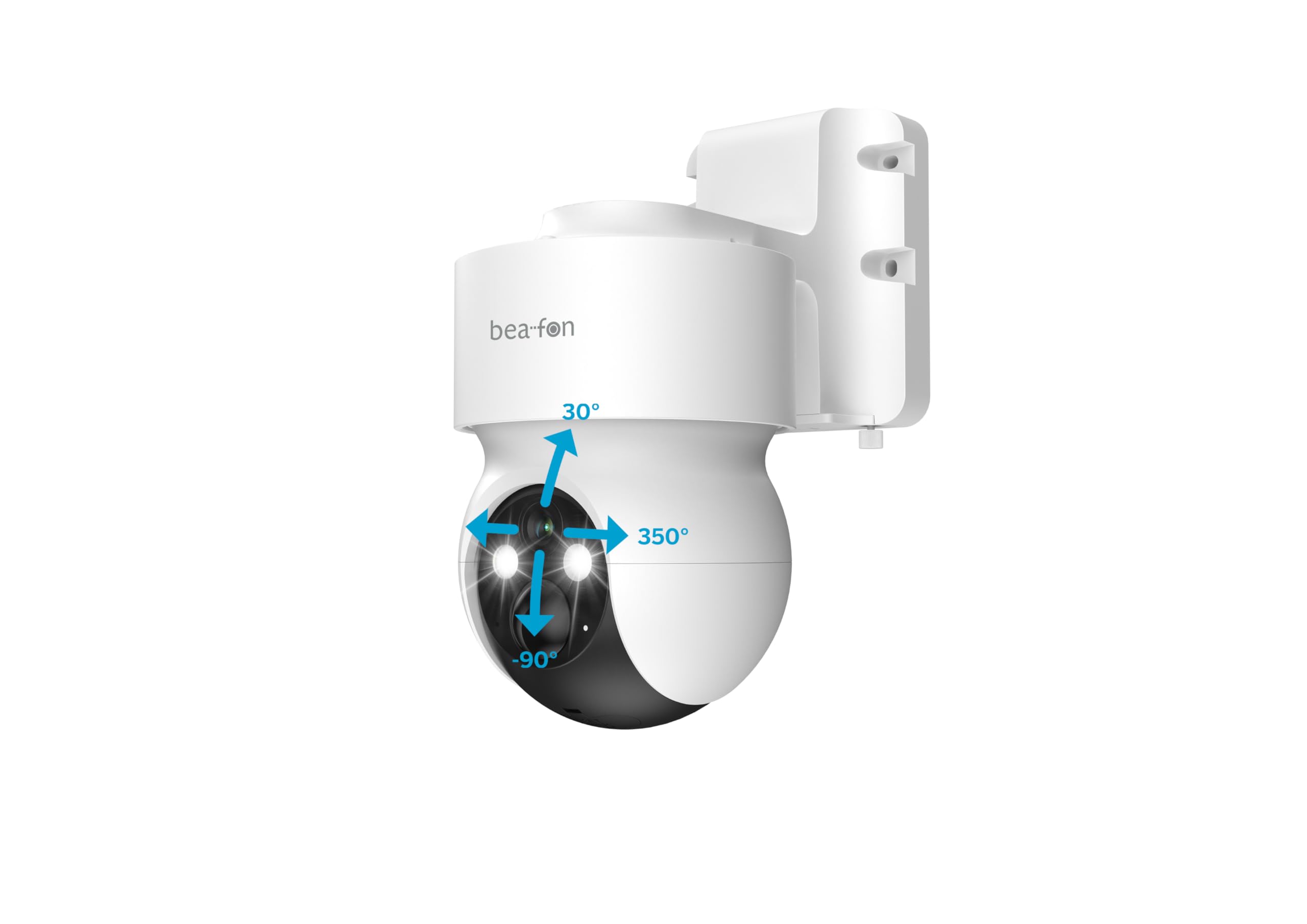 Beafon, Smart Home, Safer 3S Pro, Überwachungskamera Außenbereich, IP65 Schutz gegen Wasser und Staub, steuerbare Outdoor Kamera, weiß, Netzwerk WiFi 2,4G, Android-iOS, Sicherheitskamera mit LED