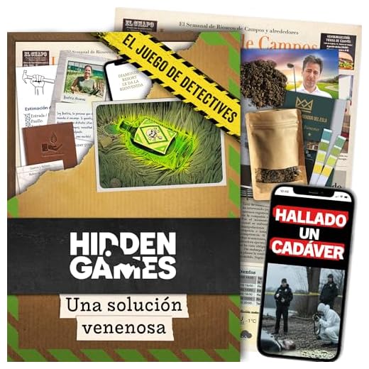 Hidden Games Escena del Crimen - Una solución venenosa - Español - Juego Realista de escenas del Crimen, emocionante Juego de Detectives, Juego Escape Room