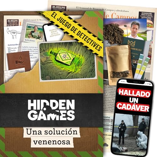 Hidden Games Escena del Crimen: Una Solución Venenosa, crimenes imperfectos, Exit Juego de Mesa Misterio Detectives cooperativo, 1-6 Jugadores, +14 años, español