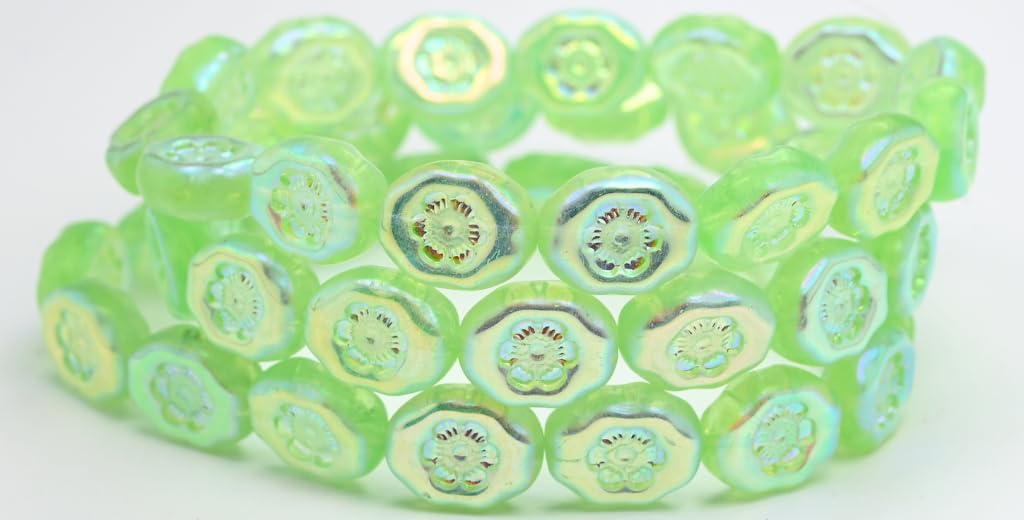 Melon Round Pressed Glass Beads with Stripes, 13620 Copper Lined (13620-54200), Glass, Czech Republic (8 x 8 mm)