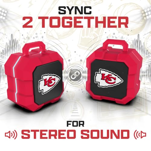 SOAR NFL Shockbox LED Wireless Bluetooth Speaker - Water Resistant IPX4, 5.0 Bluetooth with Over 5 Hours of Play Time - Small Portable Speaker - Officially Licensed NFL, Perfect Home & Outdoor Speaker - Image 4