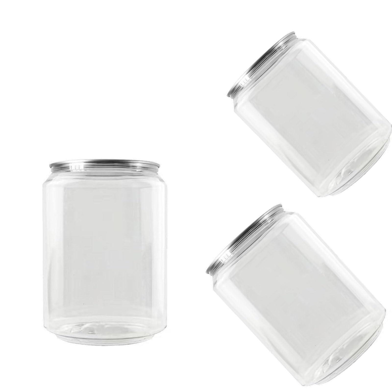 Bottigliette Di Plastica Da 300/500/250 Ml Con Coperchio, Barattoli Per Succhi Trasparenti In Pet A Forma Di Lattina, Vuote A Tenuta Stagna Per Condimenti Per Insalata Fatti In Casa 250ml(200sets)