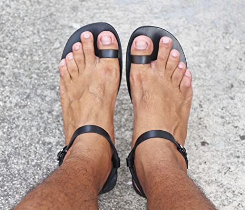 Men Sexy Leather Sandals, Toe Ring, Barefoot Style Ankle Strap Sandals - DREAM2