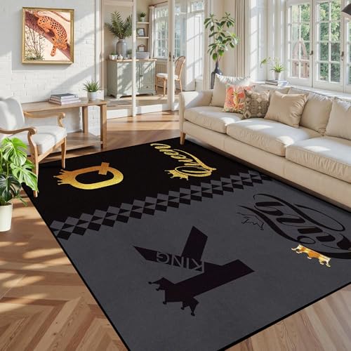 Tapete 180x275 cm negro y gris antideslizante lavable miniatura 3