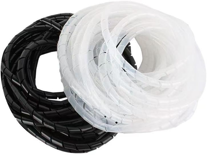 PE pipe vacuum treatment accessories for resin infusion - spiral tube for RTM vacuum infusion (diameter: 6 mm/8 mm/10 mm/12 mm) (6 mm × 10 m), black and white(White,12MMX20M)