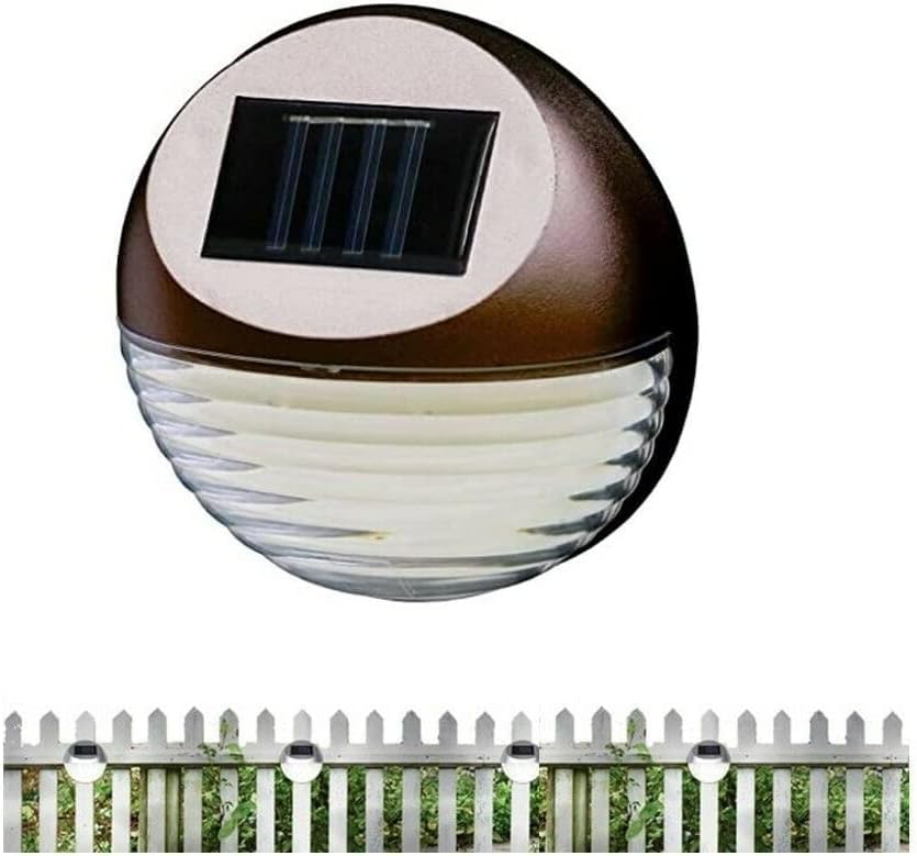 Solar Powered LED Garden Fence Lights - Pack of 4 Outdoor Wall/Deck Lighting, Waterproof, Silver (S-GBL)