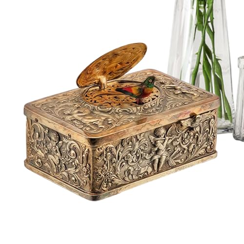 Cajas de música decorativas tridimensionales doradas y plateadas 5