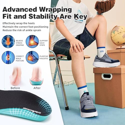 Boys Girls Kids Orthopedic Tennis Shoes: Wide Toe Box Comfortable Casual Arch Support Plantar Fasciitis Running Sneakers, Orthotic Athletic School Sport Walking Shoes for Foot and Pain Relief2