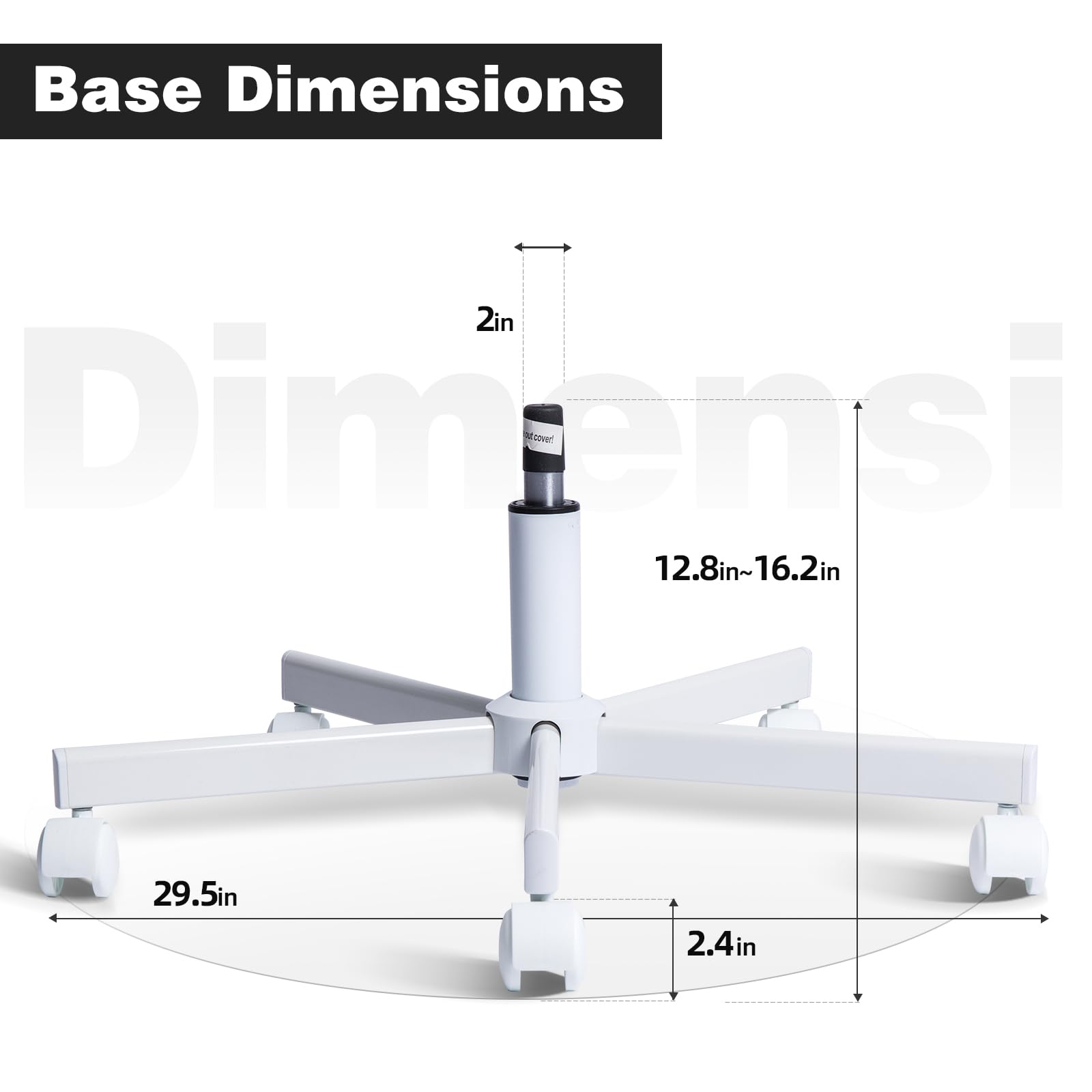 XSZD Base de silla giratoria ultra estable para oficina en casa, eficiente y segura para asientos con piernas cruzadas, fácil reemplazo de bricolaje con ruedas robustas (blanco, elevador de gas, base