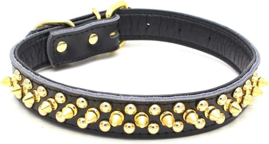 haoyueer Spiked Studded Dog Collar, Genuine Leather Dog Collar - Image 4