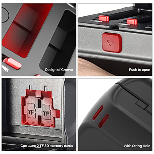 Sunbaca 3 slots para câmera de ação e armazenamento de bateria e caixa de estojo com 2 slots de cart