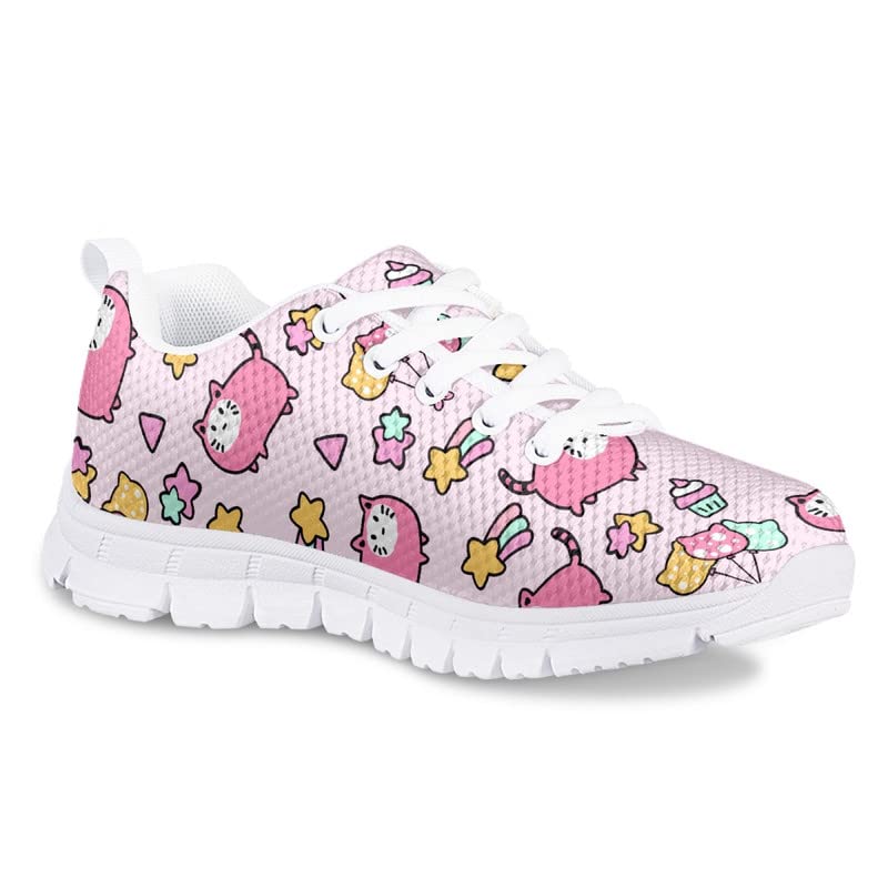 Judtueit Hipie Flower Kids Trainers School Shoes, Girls Low-Top Tennis Shoes, Teen Autumn/Winter Sneakers Hiking Shoes