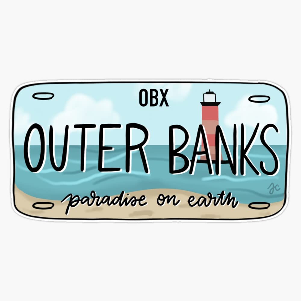 The Original OBX License Plate Bright Sticker Vinyl Waterproof Sticker Decal Car Laptop Wall Window Bumper Sticker 5"