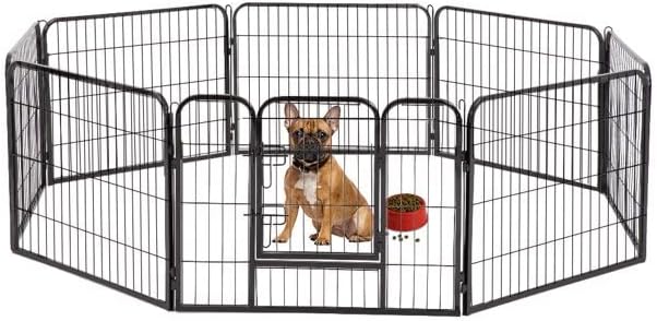 8 paneles duraderos y resistentes para correr parque de juegos para mascotas 24 pulgadas negro Hammertone