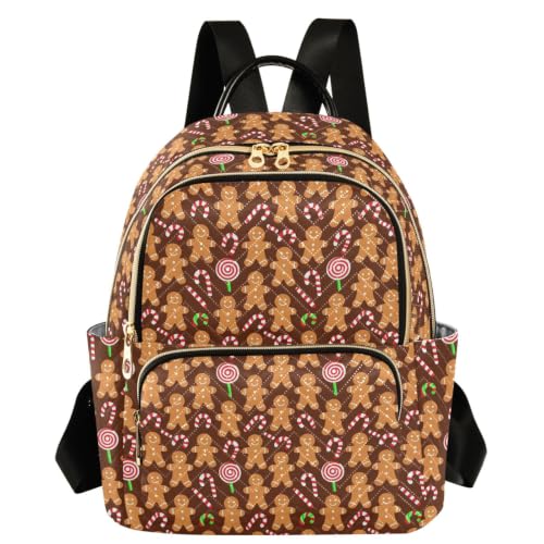 Mochila para mujer de paseo casual mediana en poliéster cosido con doble bolsillo