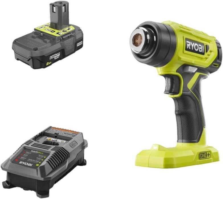 RYOBI 18-Volt Cordless Heat Gun Kit with Battery and Charger (Bulk Packaged, Non-Retail Packaging) P3150 + Battery + P118B (Renewed)