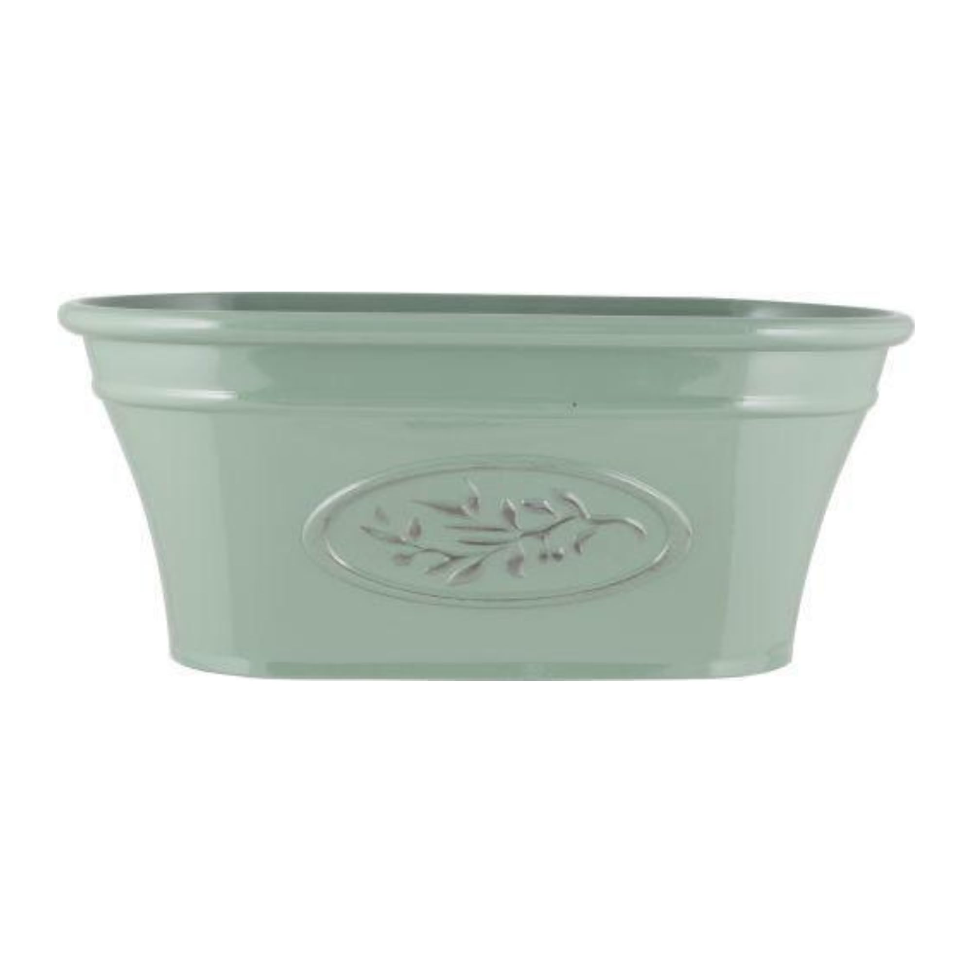 Fyne-Finds Olive Green Plastic Classic Olive Planters, Saucers, Trough And Wall Plant Pot Long Lasting Flower Garden Indoor Outdoor Planter Cover Weather, Frost Proof (38Cm Trough Rectangle)
