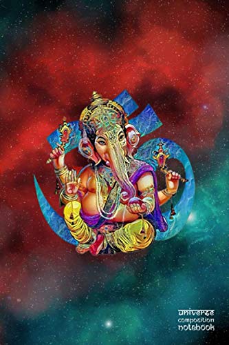 Universe Composition Notebook: Ganesh Om Symbol, White