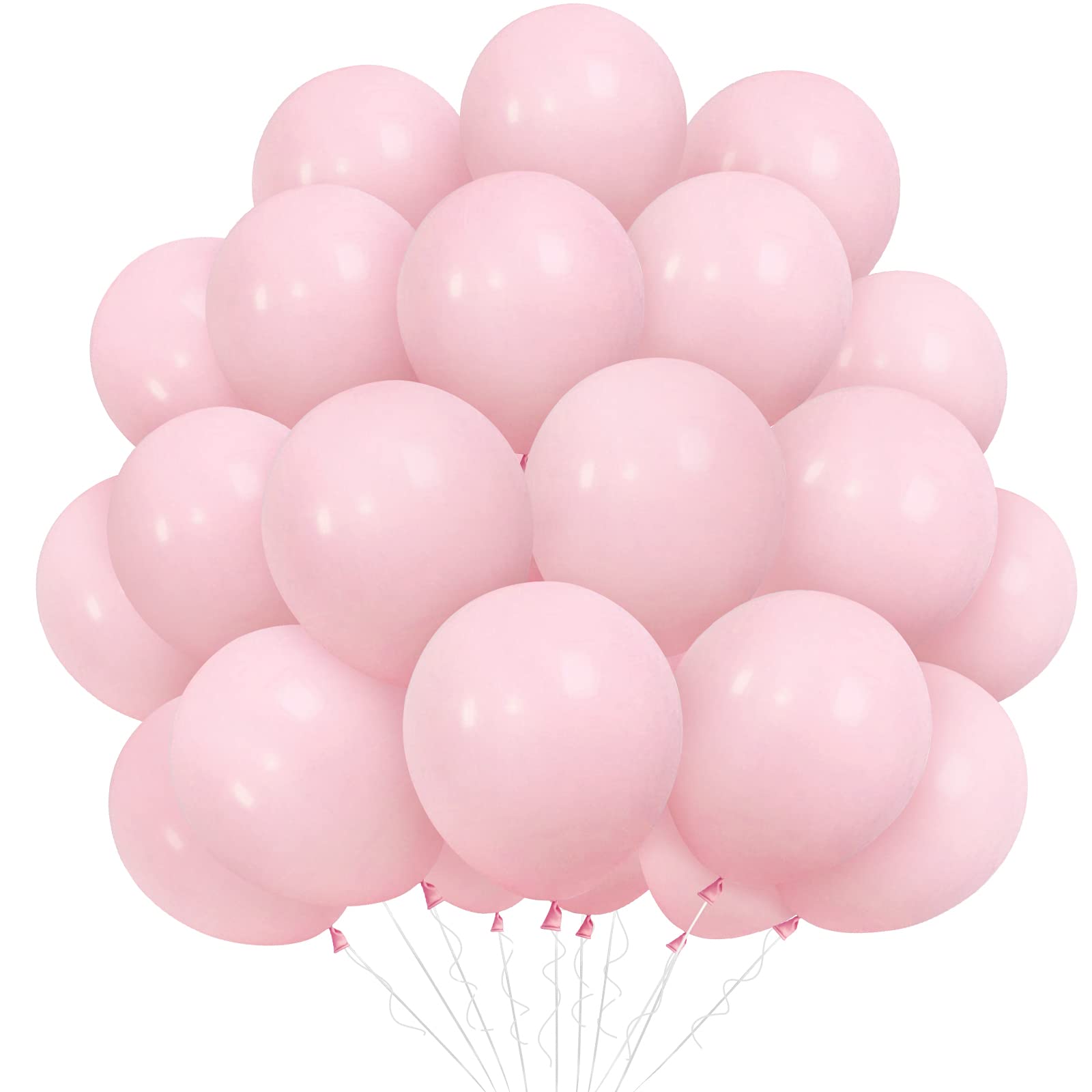Baby Pink Balloons, 50 Pcs Balloon Pack 10 Inch Pink Balloon, Matte Latex Balloons for Pastel Pink Theme Graduation Birthday Party Proposal Wedding Baby Shower Anniversary Decoration