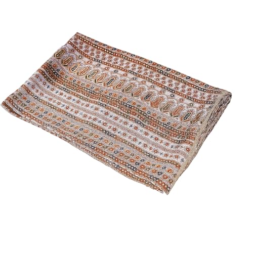 JG JAI GOVINDAM Women's Chinon Dupatta Soft Lightweight Ethnic Dupatta for Suit, Kurti, Lehenga Party Wear Dupatta's for Women Dress Dupattas (1, Off-white/Grey, 2.2 Mtr)