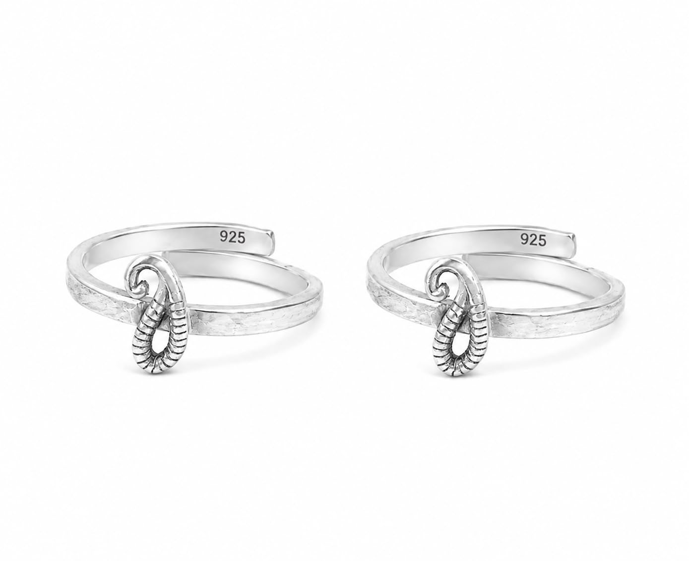 925 Sterling Silver Henna Toe Ring-Pair/Toe Ring with 925 Stamp And Certificate Of Authenticity/Gift for women-image-3