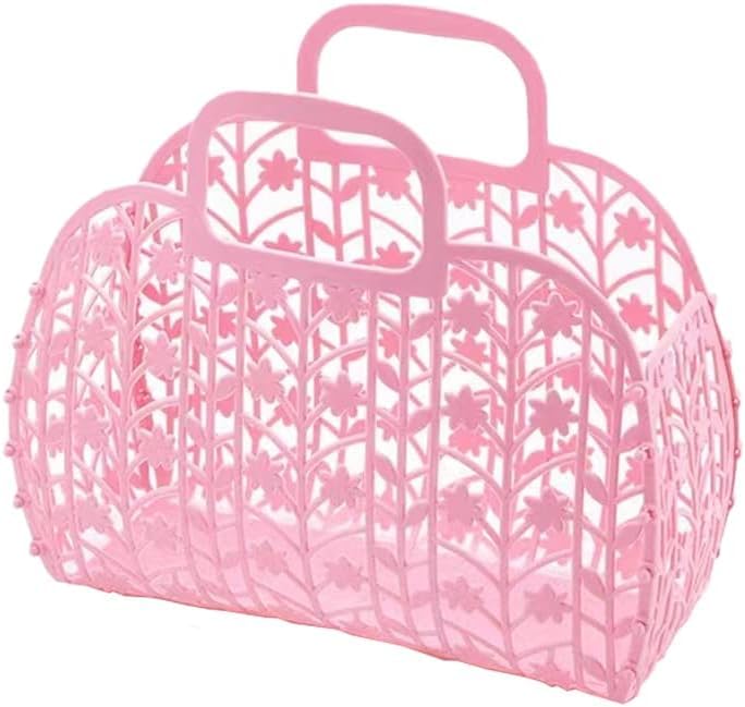 Jelly Purse,Jelly Basket Beach Bags for Girl Women Girls Kids,Retro Style Tote,Ideal Gift Storage Handbag for Shopping