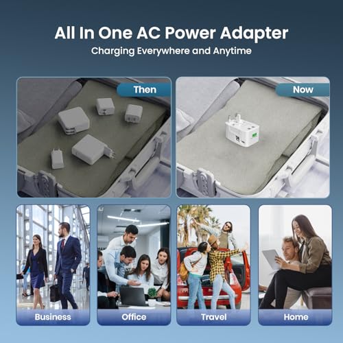 Image of Portronics Juicemate Go Pro Universal Travel Adapter with 12W Type C & Dual USB-A Output Port,All in One International Travel Fast Charging Adapter,Suitable for 190+Countries US,UK,EU,AUS,etc(Black)