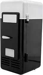 Geladeira pequena para bebidas – Geladeira pessoal USB – Aquecedor compacto, utensílios de armazenamento de alimentos para dormitório, apartamento, quarto, viagem de