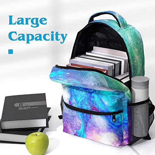 Dacawin Toddler Backpack For Boys Girls Blue Space Tyrannosaurus Rex Backpacks For School Galactic Giant Dinosaur Fantasy Bookbag Cute Lightweight Travel Bag #TOP4