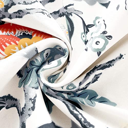 Driftaway Ada Botanical Print Lined Flower Leaf Thermal Insulated Window Valance Rod Pocket 52 Inch By 18 Inch Plus 2 Inch Multi 4 Pack #TOP2