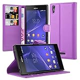 Cadorabo Funda Libro para Sony Xperia T3 en MANGANESO PÚRPURA – Cubierta Proteccíon con Cierre Magnético e 3 Tarjeteros – Etui Case Cover Carcasa