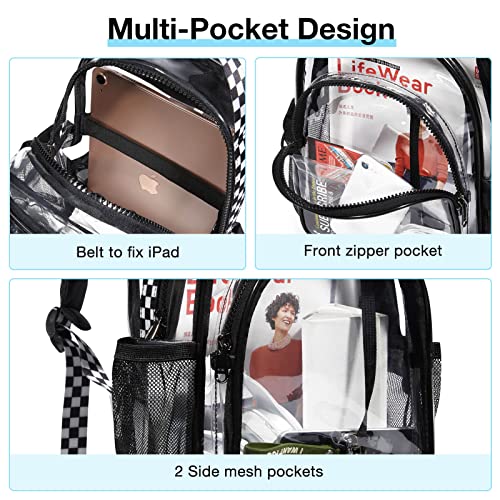 LIGHT FLIGHT Clear Backpack Heavy Duty Transparent Backpack Set See Through Bookbags Durable Backpacks for College, Security3