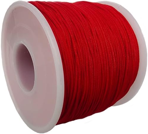 Miniatura 2 de Cordón de nailon trenzado de 150 yardas de 0.020 in para nudos chinos, pulseras, collares, macramé, fabricación de joyas, costura (rojo)